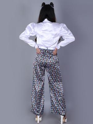 tie front top with palazzo set - 18283131 - Standard Image - 4