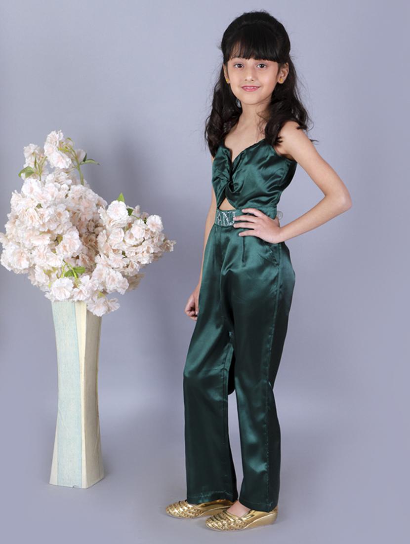 green cut out detail jump suit - 18283422 - Zoom Image - 2