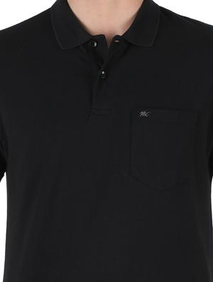 grey solid polo t-shirt - 18284060 - Standard Image - 4