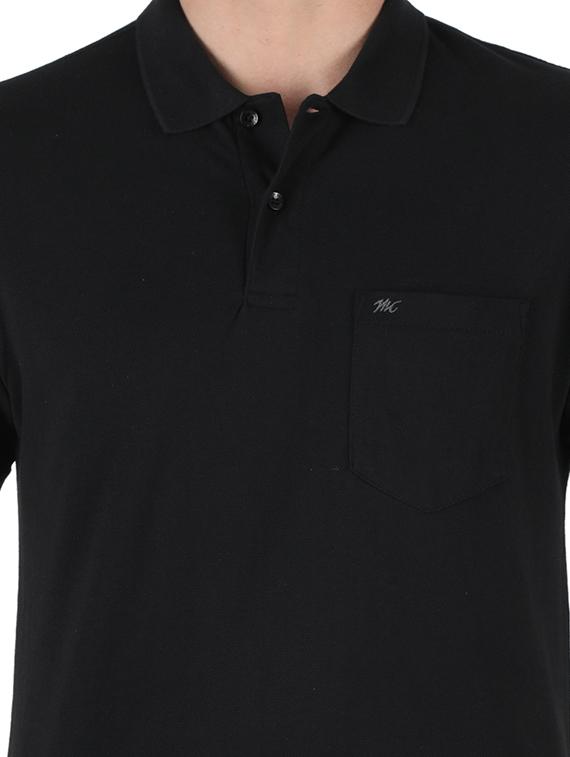 grey solid polo t-shirt - 18284060 - Zoom Image - 4