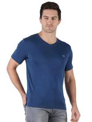 navy-blue solid t-shirt - 18284094 - Standard Image - 2