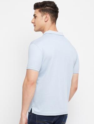 light-blue solid polo t-shirt - 18284238 - Standard Image - 3