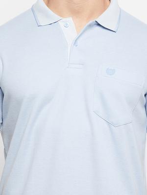 light-blue solid polo t-shirt - 18284238 - Standard Image - 4