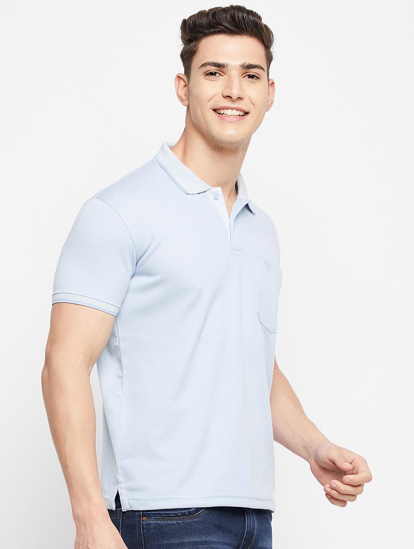 light-blue solid polo t-shirt - 18284238 - Zoom Image - 2