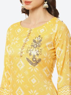 yellow rayon kurta palazzo set - 18285321 - Standard Image - 5
