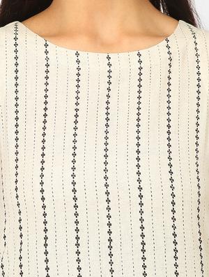 white striped straight kurta - 18285360 - Standard Image - 4