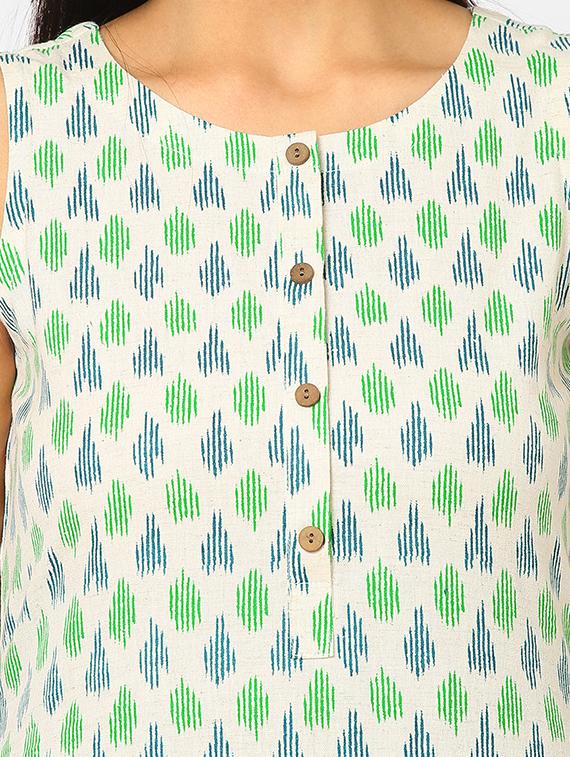 white printed a-line kurta - 18285375 - Zoom Image - 4