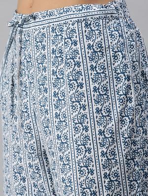 blue cotton blend kurta dupatta set - 18285560 - Standard Image - 6