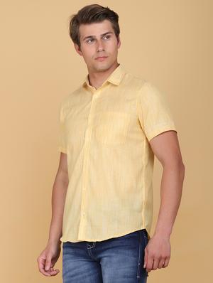 yellow melange kurta - 18285707 - Standard Image - 2