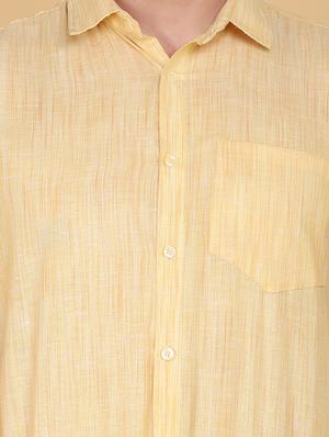 yellow melange kurta - 18285707 - Standard Image - 5