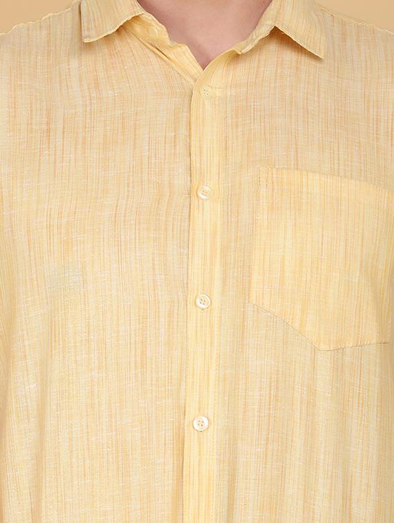 yellow melange kurta - 18285707 - Zoom Image - 5
