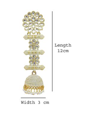 white graceful delightful jhumka earrings - 18286284 - Standard Image - 5