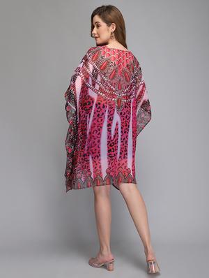 v-neck printed kaftan dress - 18286334 - Standard Image - 3