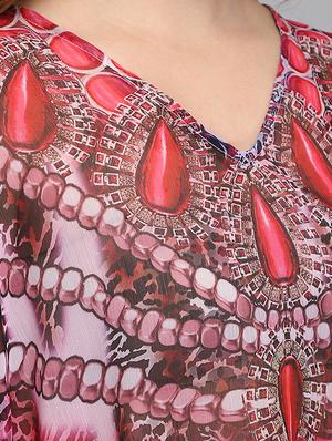 v-neck printed kaftan dress - 18286334 - Standard Image - 4