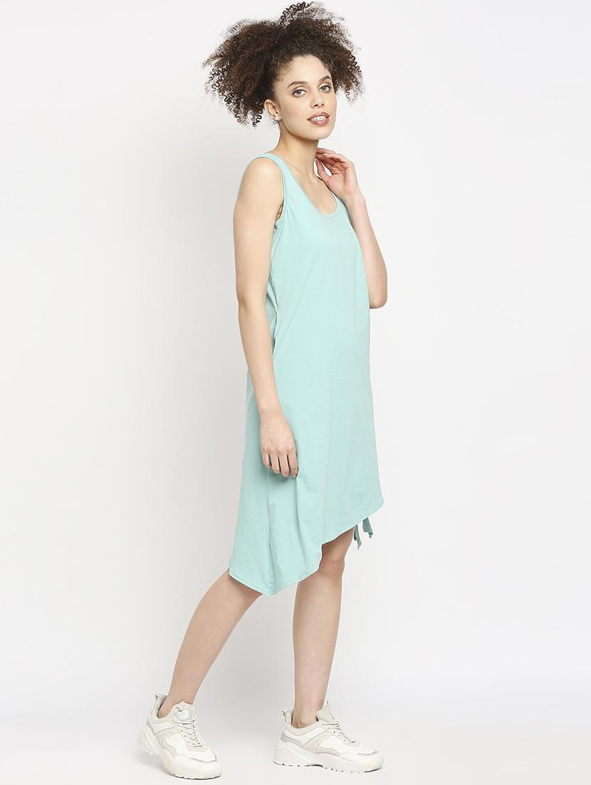 scoop neck asymmetric hem shift dress - 18286492 - Zoom Image - 2