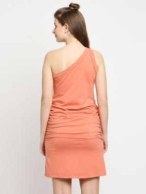 single shoulder solid bodycon dress - 18286495 - Standard Image - 3