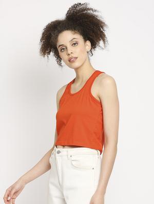racer back solid crop top - 18286516 - Standard Image - 2