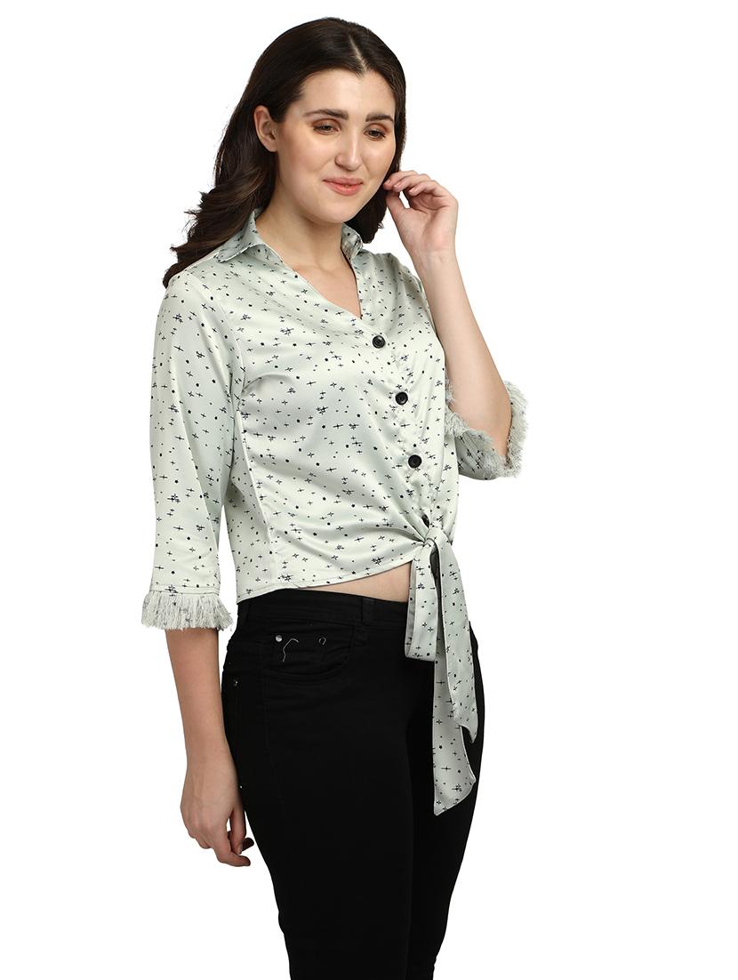 tie front printed shirt - 18287147 - Zoom Image - 2