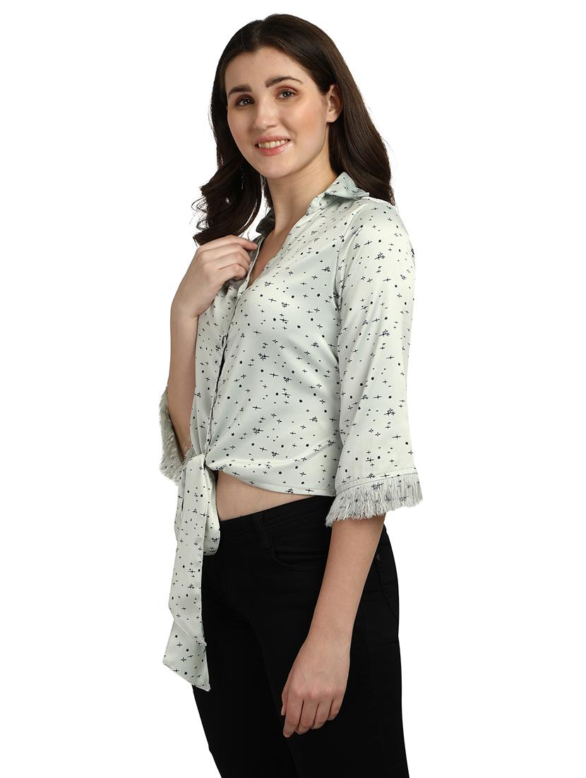 tie front printed shirt - 18287147 - Zoom Image - 3