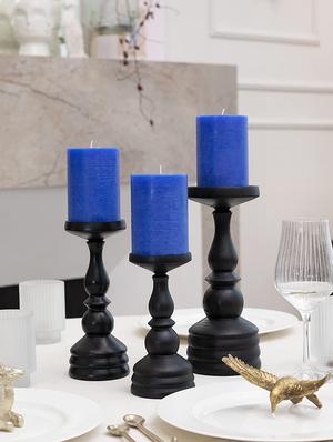blue 4 inch strawberry fragrance set of 3 pillar candles - 18287377 - Standard Image - 3