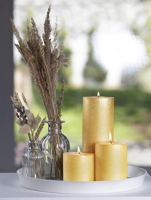 jasmine scented set of 3 yellow pillar candles - 18287436 - Standard Image - 2