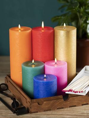 jasmine scented set of 3 yellow pillar candles - 18287436 - Standard Image - 6