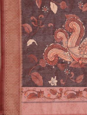 pink chanderi printed saree with blouse - 18287497 - Standard Image - 5