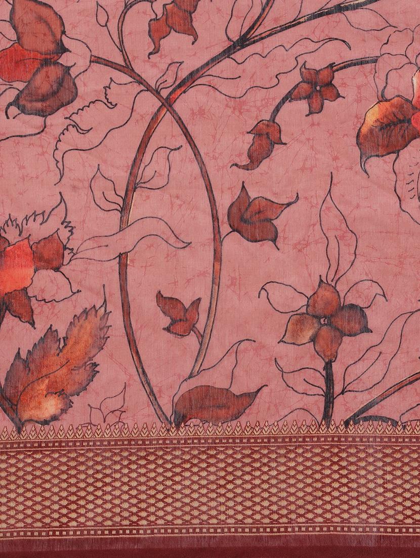 pink chanderi printed saree with blouse - 18287497 - Zoom Image - 6