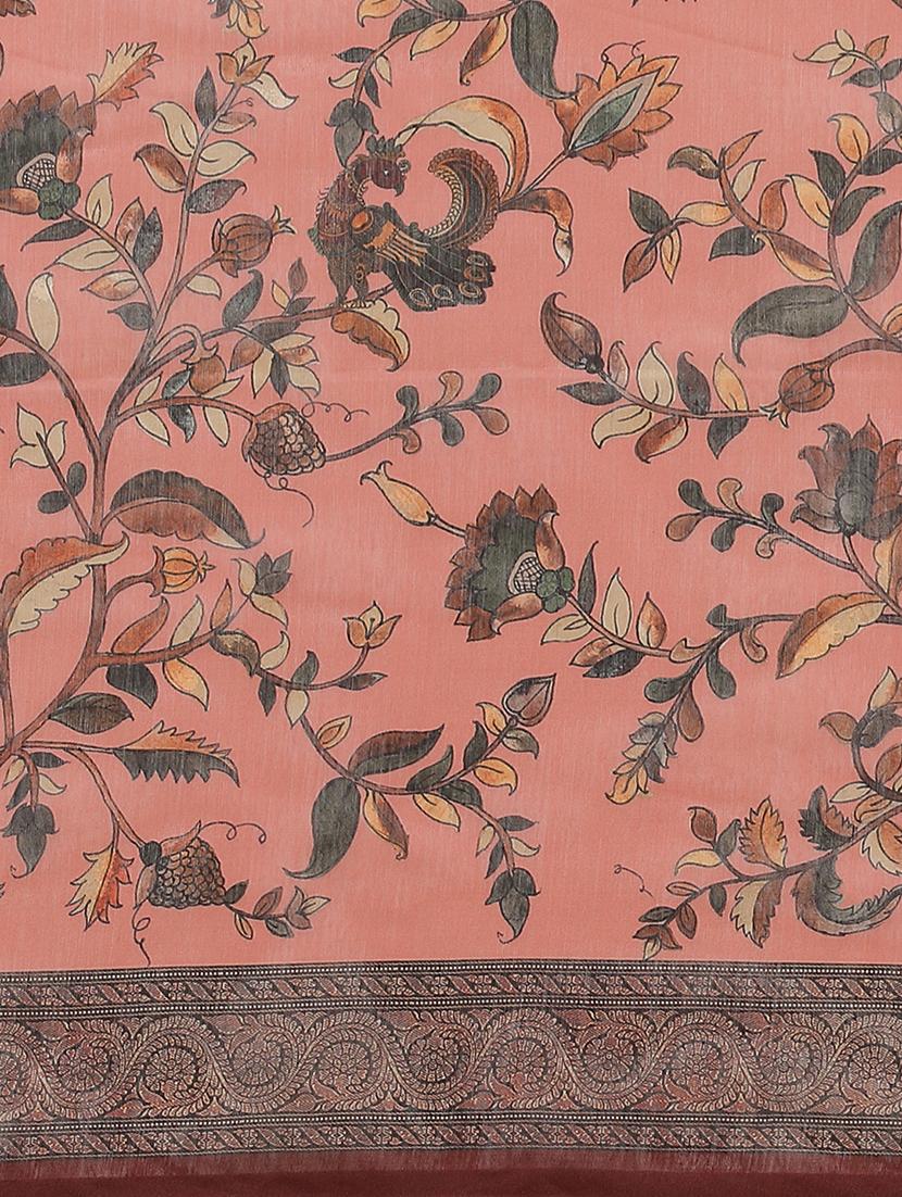 pink chanderi printed saree with blouse - 18287501 - Zoom Image - 6