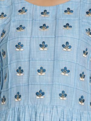 round neck embroidered a-line dress - 18287541 - Standard Image - 4