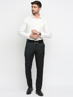 black solid front trousers formal trouser - 18287622 - Standard Image - 4
