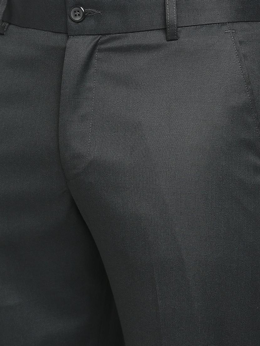grey solid flat front trousers formal trouser - 18287625 - Zoom Image - 5