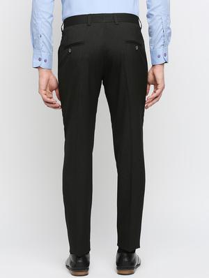 black solid flat front trousers formal trouser - 18287628 - Standard Image - 3
