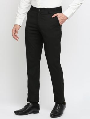 black striped flat front trousers formal trouser - 18287629 - Standard Image - 2