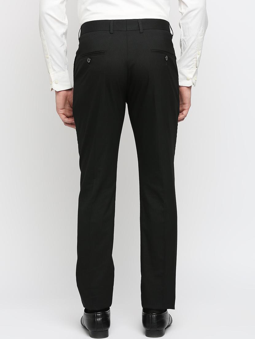 black striped flat front trousers formal trouser - 18287629 - Zoom Image - 3
