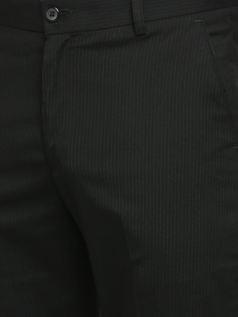 black striped flat front trousers formal trouser - 18287629 - Zoom Image - 5