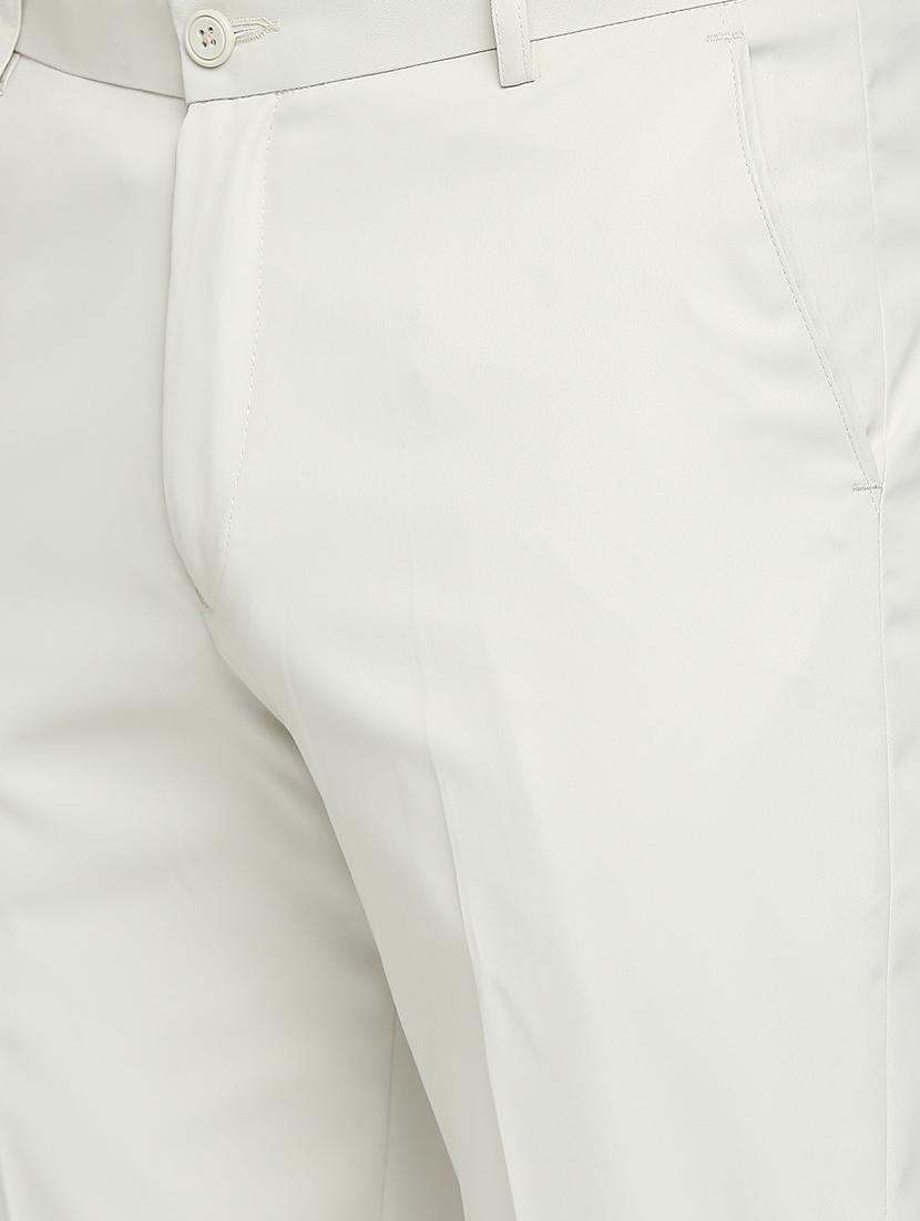 white solid flat front trousers formal trouser - 18287637 - Zoom Image - 5