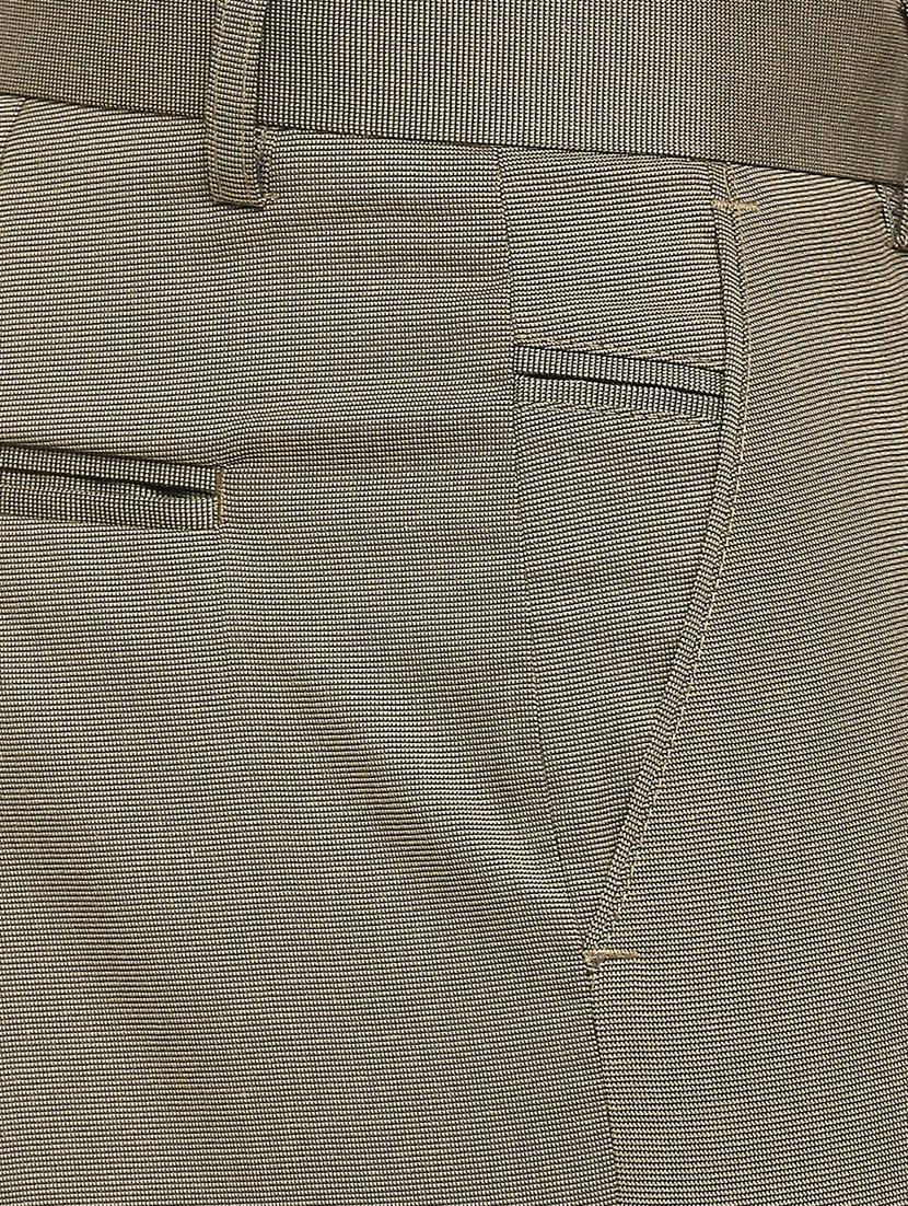 beige solid flat front trousers formal trouser - 18287641 - Zoom Image - 5