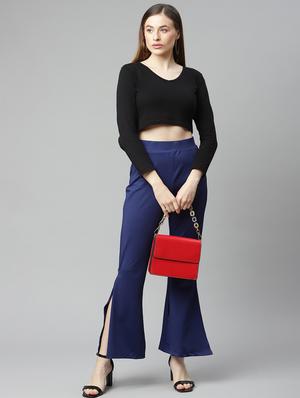 mid rise wide leg trouser - 18288697 - Standard Image - 4
