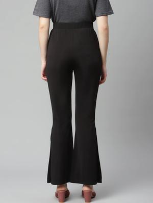 high rise solid wide leg trouser - 18288699 - Standard Image - 3