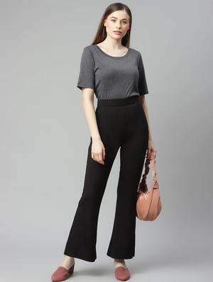 high rise solid wide leg trouser - 18288699 - Standard Image - 4