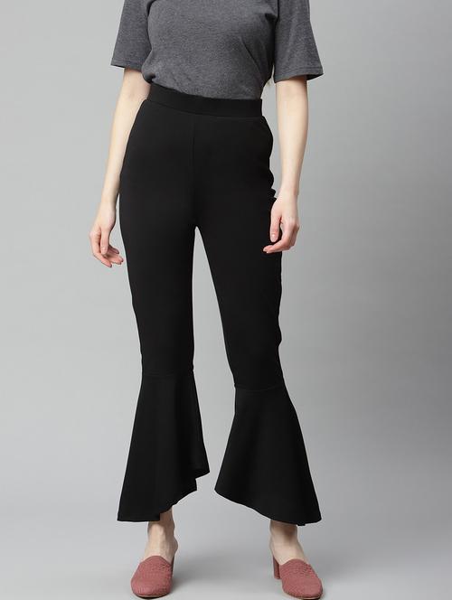 high rise solid wide leg trouser - 18288702 - Standard Image - 1