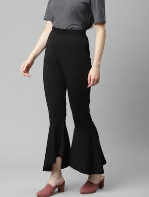high rise solid wide leg trouser - 18288702 - Standard Image - 2