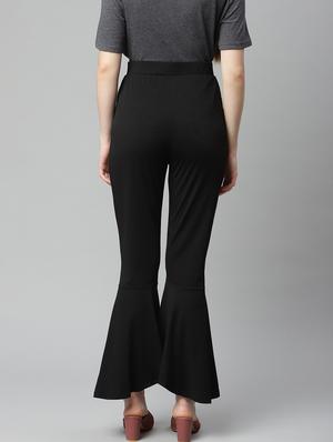 high rise solid wide leg trouser - 18288702 - Standard Image - 3