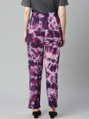 high rise tie & dye flat front trouser - 18288706 - Standard Image - 3