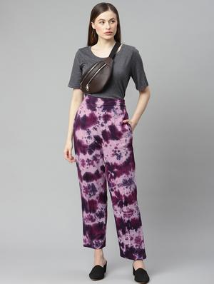 high rise tie & dye flat front trouser - 18288706 - Standard Image - 4