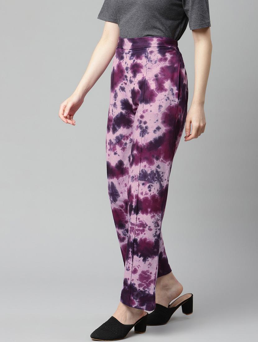 high rise tie & dye flat front trouser - 18288706 - Zoom Image - 2