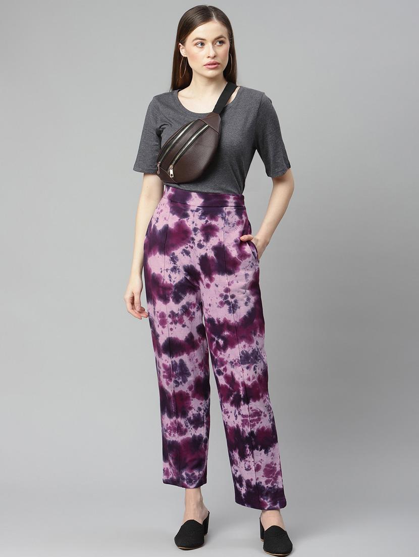 high rise tie & dye flat front trouser - 18288706 - Zoom Image - 4