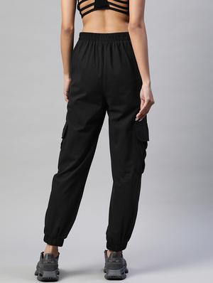 high rise solid track pant - 18288720 - Standard Image - 3