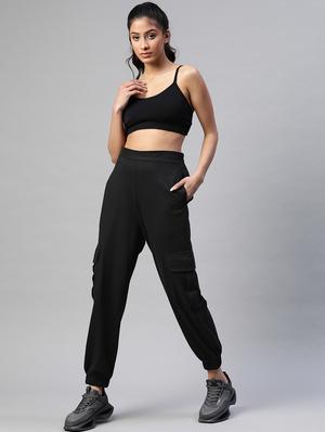high rise solid track pant - 18288720 - Standard Image - 4